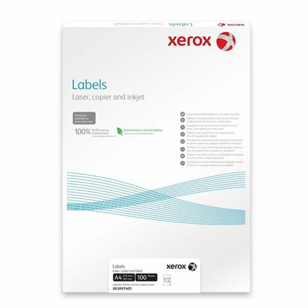 Etikett Xerox for laser og ink-jet 99 x 38 mm. 14 etiketter pr ark (100) 